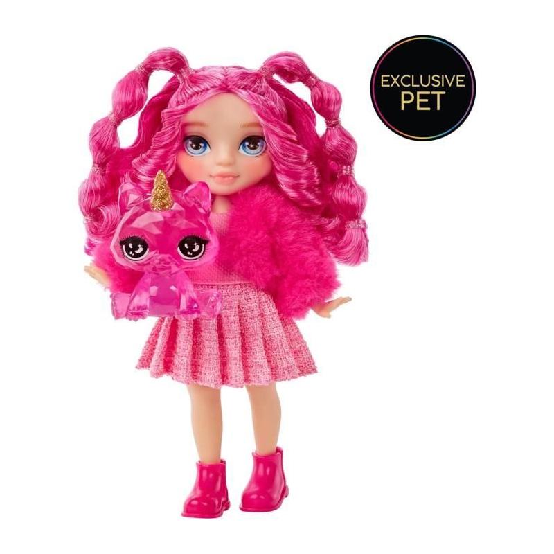 Découvrez la Rainbow High Littles - Poupée 15cm + animal de compagnie - Rose