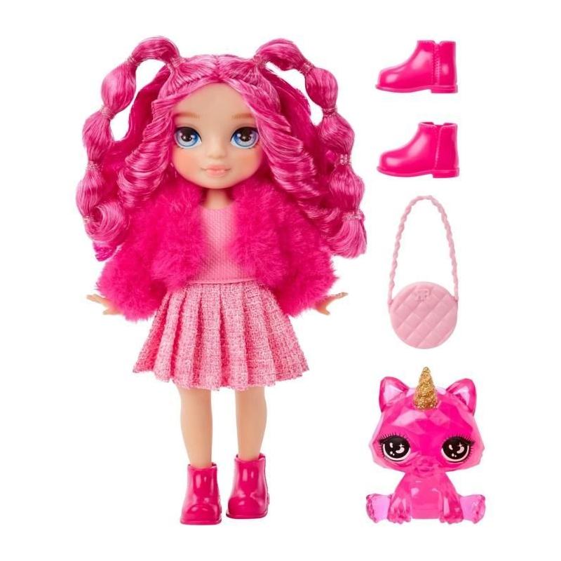 Découvrez la Rainbow High Littles - Poupée 15cm + animal de compagnie - Rose