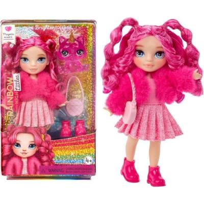 Découvrez la Rainbow High Littles - Poupée 15cm + animal de compagnie - Rose