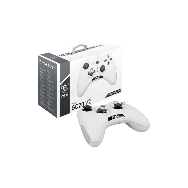 Manette MSI FORCE GC20 V2 WHITE - Contrôle de jeu ultime