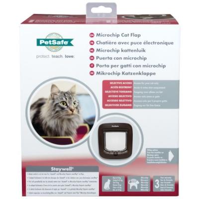 Chatière électronique pour chat - Brun 26x23x15 cm