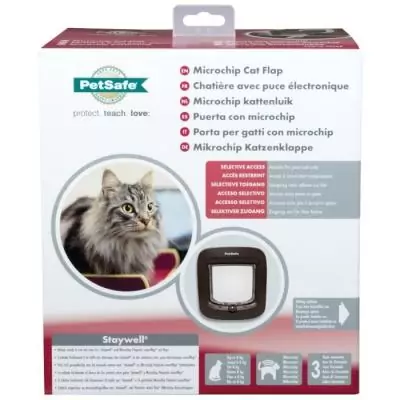 Chatière électronique pour chat - Brun 26x23x15 cm