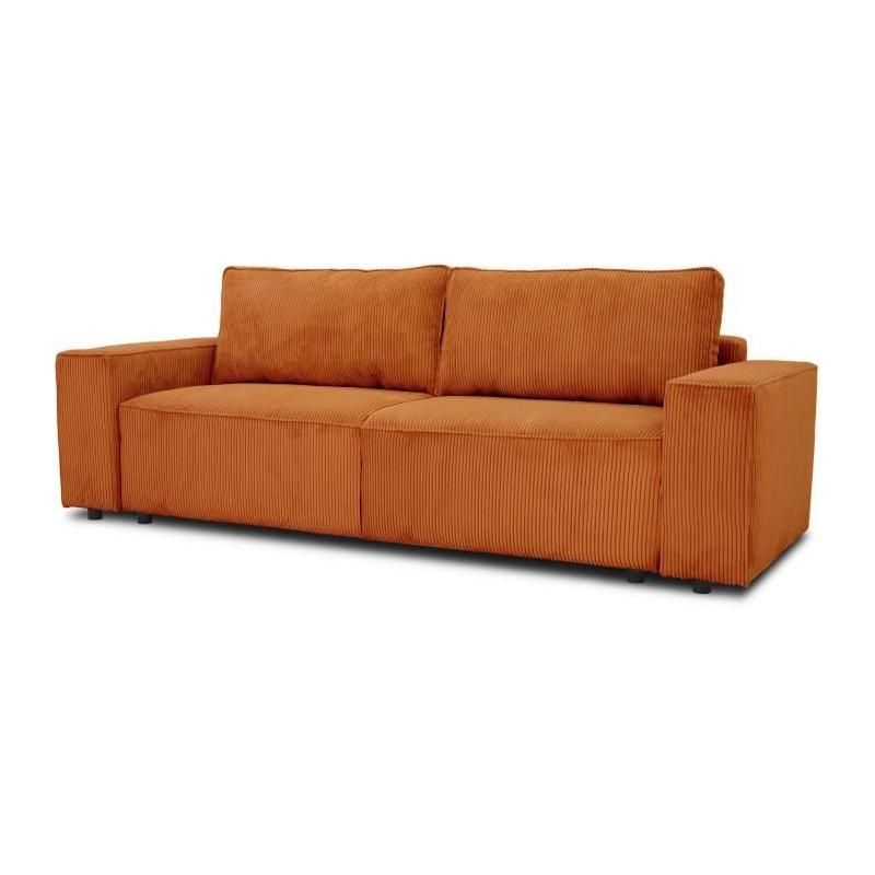 Canapé convertible terracotta JOSH 3 places - Design éco-responsable