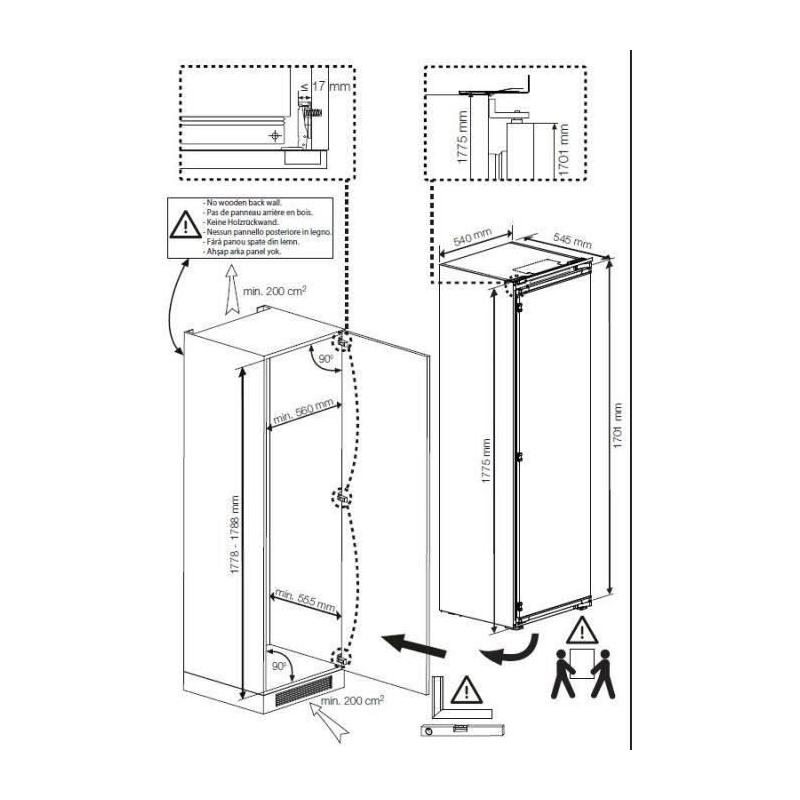 Congélateur armoire intégrable BEKO BFNA247E40SN - 220L - Blanc
