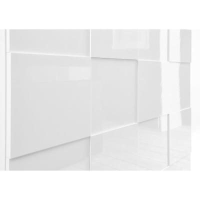 Buffet Milano Blanc laqué brillant - 4 portes - 241 x 42 x 84 cm