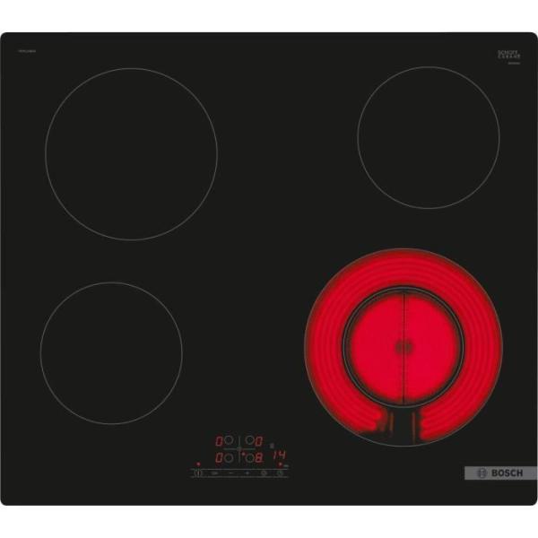 Table vitro 60cm BOSCH - PKF611BB8E - Commande a l'avant - Sans cadre - Zone double - Noir