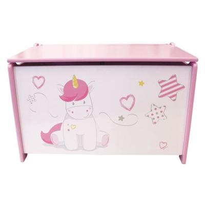 Coffre à jouets Licorne en bois pour enfant - Fun House, Rangez les trésors avec style!