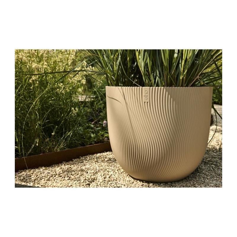 Pot de fleurs ELHO Sereh Rond 30 Beige 100% recyclé - L 30 x B 29.5 x H 25 cm