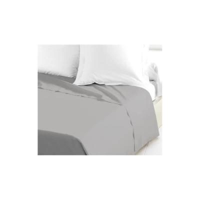 Drap Plat 100% coton 240x300 cm gris clair - Confort et élégance
