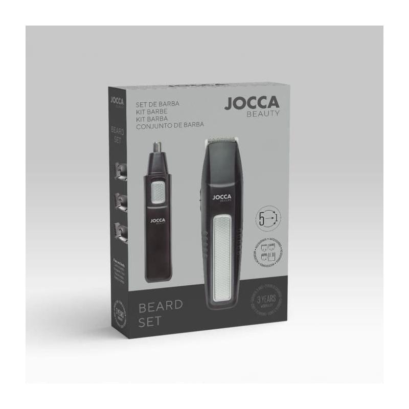 Kit barbe 5 en 1 - JOCCA - 1439 - 3V - Noir et acier inoxydable