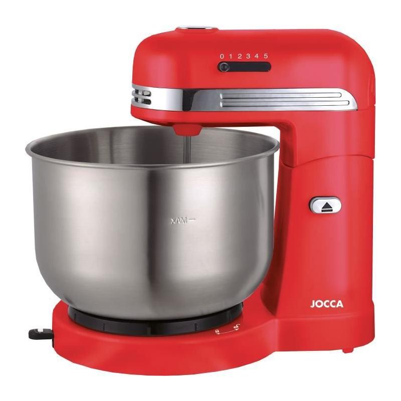 Robot pétrin JOCCA: Bol inox 3,5L, 5 vitesses - Rouge et gris