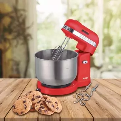 Robot pétrin JOCCA: Bol inox 3,5L, 5 vitesses - Rouge et gris