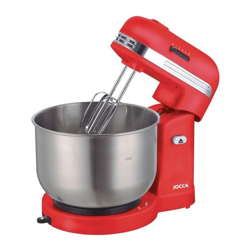 Robot pétrin JOCCA: Bol inox 3,5L, 5 vitesses - Rouge et gris