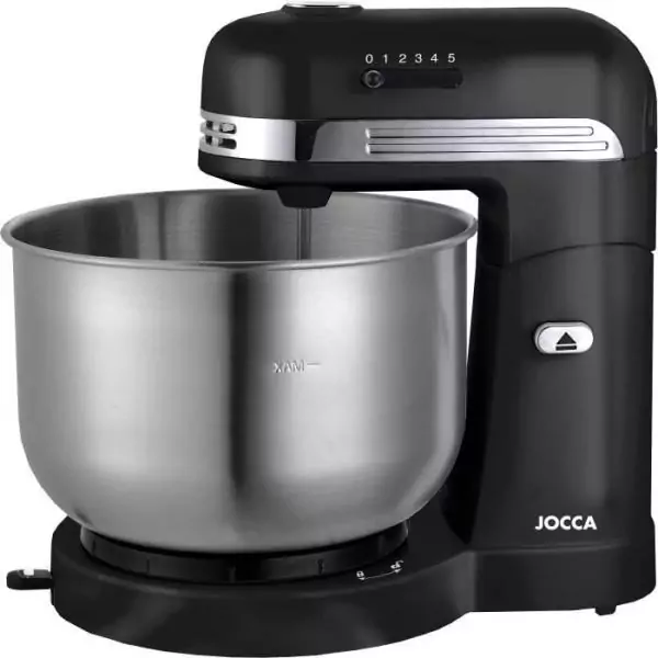 Robot pétrin - JOCCA - Bol en acier inoxydable 3,5 L - 5 vitesses - Noir et gris