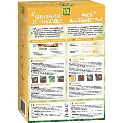 Graines de gazon pour sol sec et ensoleillé 40m² - Pack compact