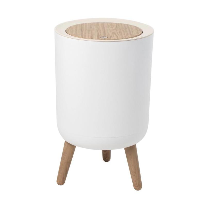 Poubelle de salle de bain push MALMO 7L - Bois design