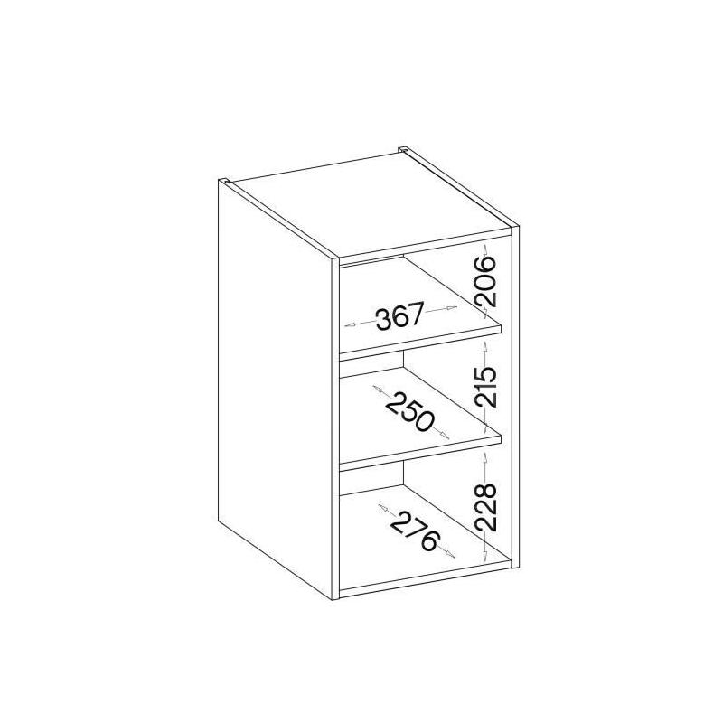 Meuble haut 1 porte battante chêne sonoma - L 40 x P 31,6 x 72 cm