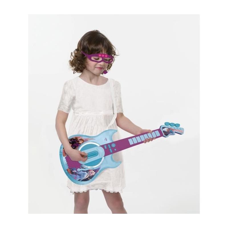 Guitare électronique lumineuse Reine des Neiges avec micro et lunettes