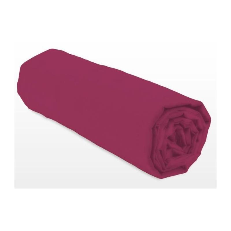 Drap-housse Fuchsia - LOVELY HOME LH71609 - 140x190+35 cm