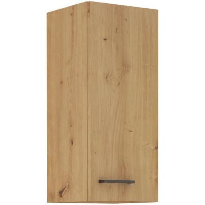 Meuble haut MODENA - 2 portes - Chene artisan / Noir mat - 30 x 31 x 72 cm