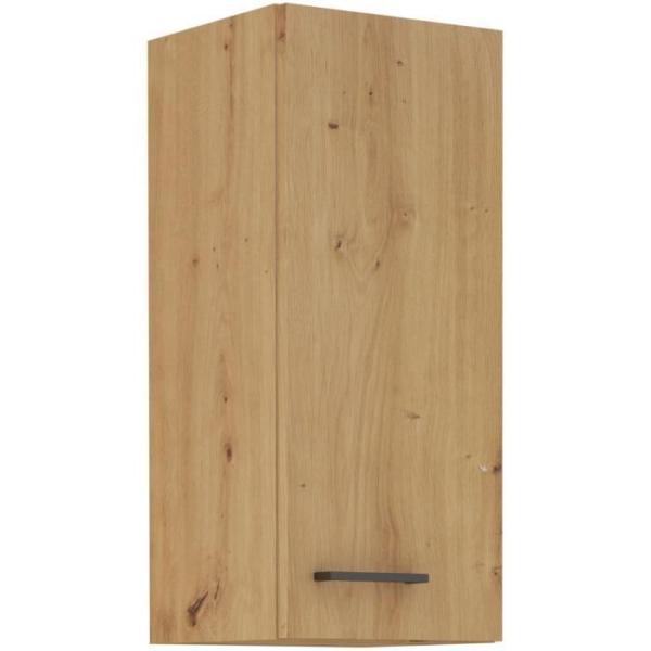 MODENA - Meuble haut - 2 portes - 30 x 31 x 72 cm - Chene artisan / Noir mat