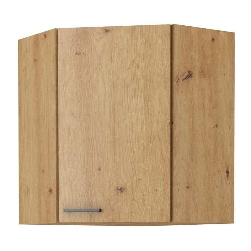 Meuble d'angle MODENA - Chêne artisan / Noir mat