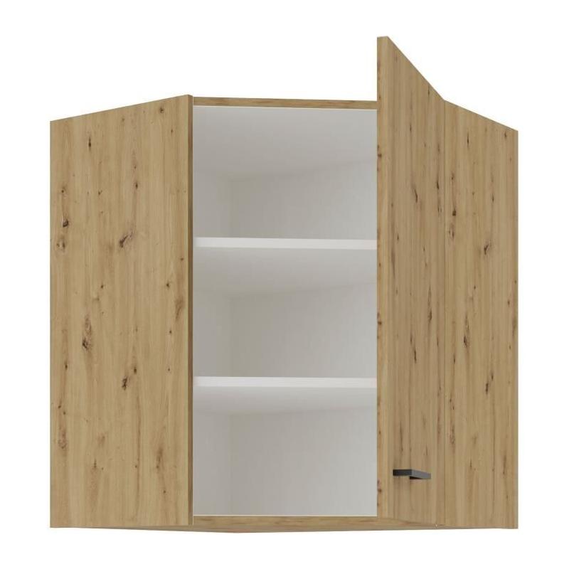 Meuble d'angle MODENA - Chêne artisan / Noir mat