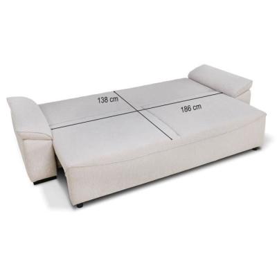 Canapé convertible beige NORMAN - 3/4 places - Avec coffre - 240 x 85 x 85 cm