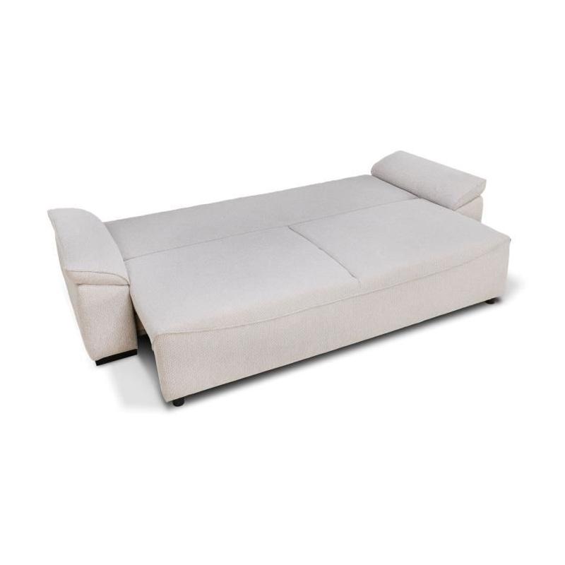 Canapé convertible beige NORMAN - 3/4 places - Avec coffre - 240 x 85 x 85 cm