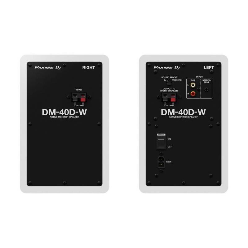 Enceintes de monitoring Pioneer DJ DM-40D 2x19W Blanc - Qualité sonore exceptionnelle