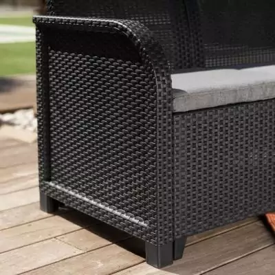 Salon de jardin en résine tressée Allibert - SanRemo Gris graphite Salon de jardin en résine tressée Allibert - SanRemo Gris graphite