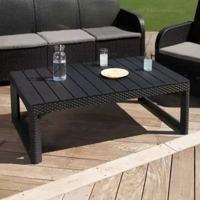 Salon de jardin en résine tressée Allibert - SanRemo Gris graphite Salon de jardin en résine tressée Allibert - SanRemo Gris graphite