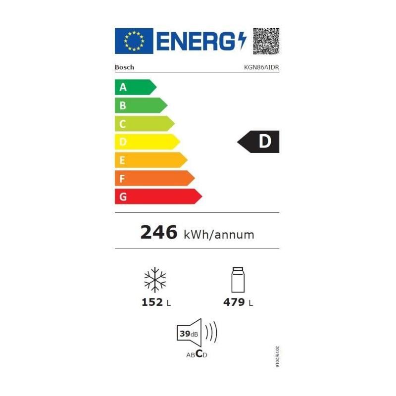 Réfrigérateur combiné Bosch 86cm 631L NoFrost Inox - KGN86AIDR