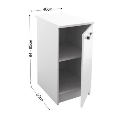 Caisson bas de cuisine L 40cm - Blanc brillant | Élément séparé bas