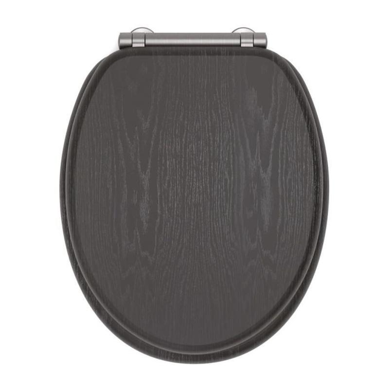 Abattant WC Gelco North Noir FSC - Frein de chute - Charnières métal graphite brossé