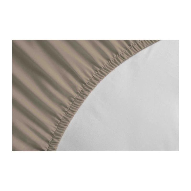 Drap Housse 100% coton beige 160x200x25 cm - Confort et élégance
