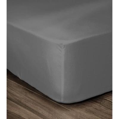 Drap Housse 100% Coton 140x190cm - Gris foncé: Confort Absolu