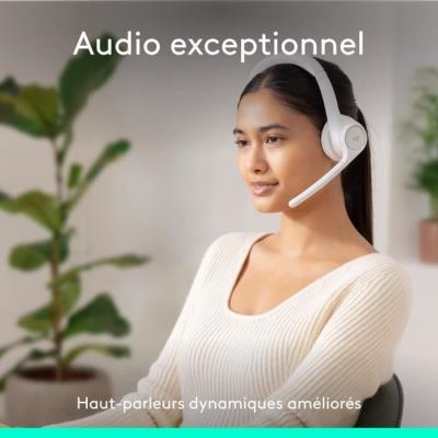 Casque PC Logitech Zone 300 Bluetooth - Microphone anti-parasite - Blanc