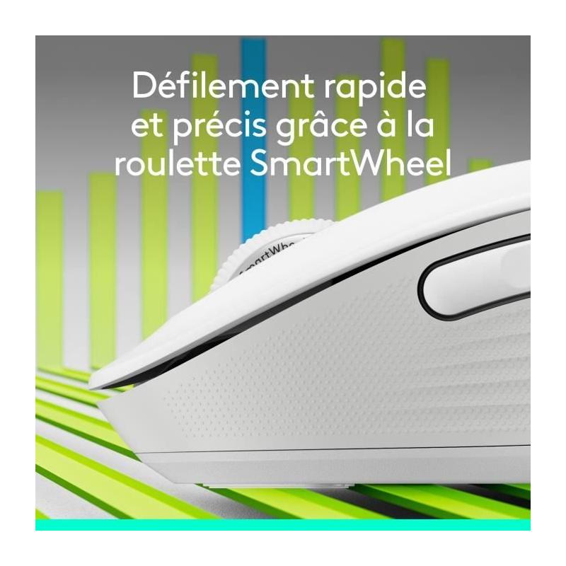 Souris sans fil Logitech M650 Blanc - Design ergonomique