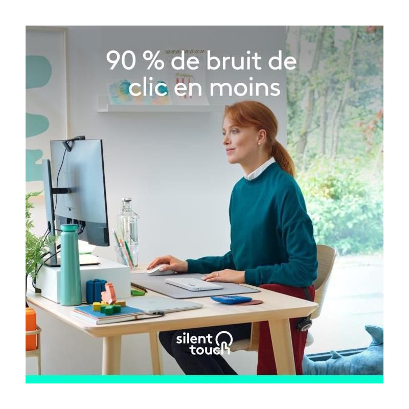 Souris sans fil Logitech M650 Blanc - Design ergonomique