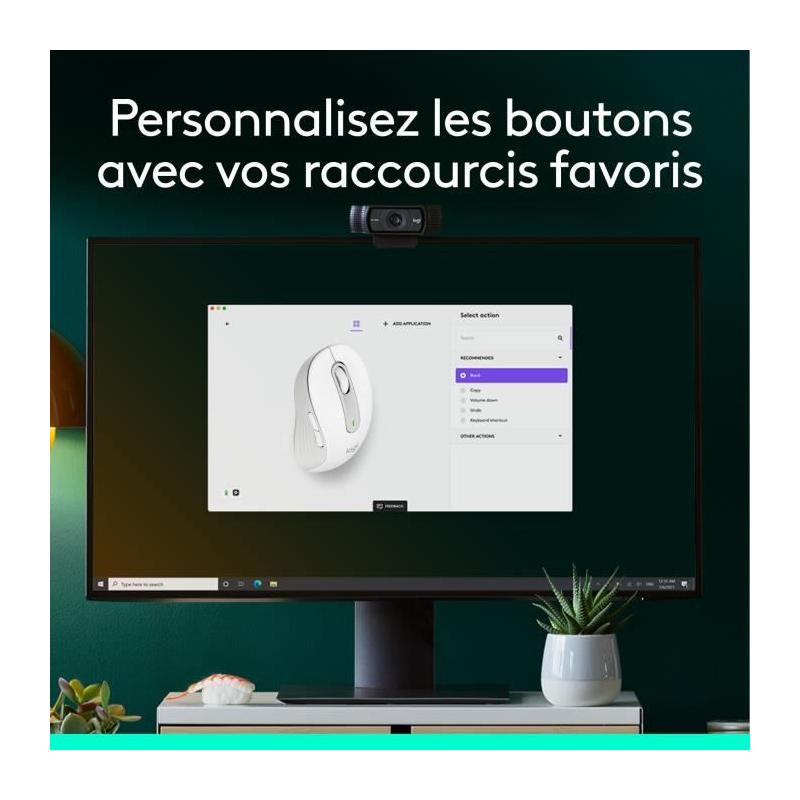 Souris sans fil Logitech M650 Blanc - Design ergonomique