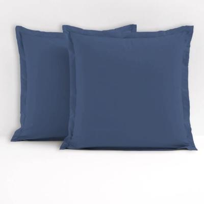 Lot de 2 taies d'oreiller carrées - 63 x 63 cm - 100% coton - Bleu