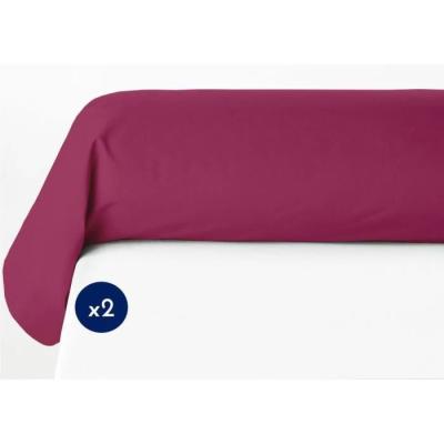 Lot de 2 taies de traversin - Couleur Fuchsia - Qualité Lovely Home