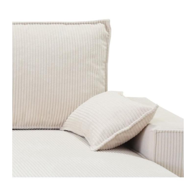 Canapé d'angle convertible réversible MARLON beige - Méridienne avec coffre