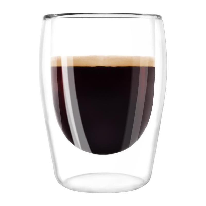 Lot de 2 verres Expresso 80 ml transparent - Accessoires Petit Déjeuner
