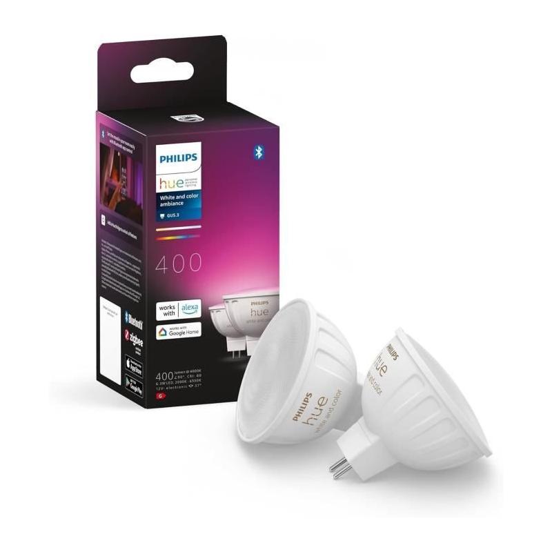 Ampoule connectée PHILIPS HUE MR16 - Lot de 2