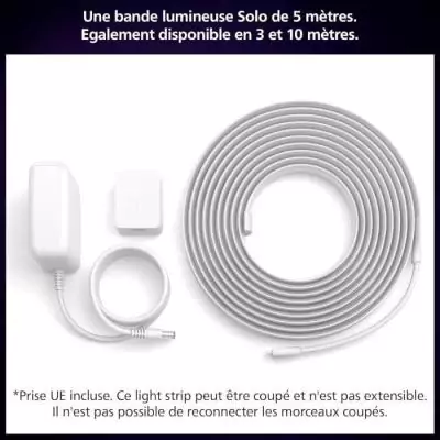 Kit de base ruban LED Philips Hue - Lightstrip 5m - Lumière blanche et couleur