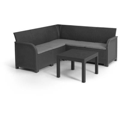 Ensemble de jardin 5 personnes SanRemo - Gris graphite