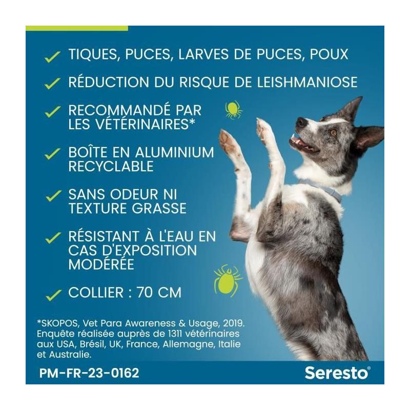 Collier anti-puces et anti-tiques pour grand chien - Lot de 2