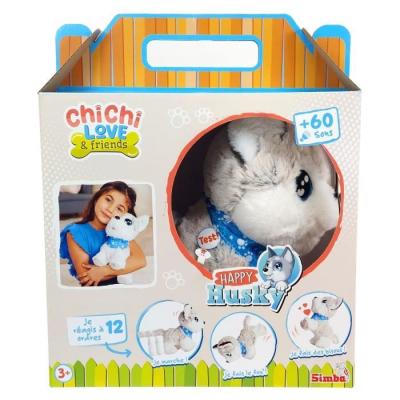 Peluche Chi Chi Love Husky interactif - 30cm - 12 commandes vocales